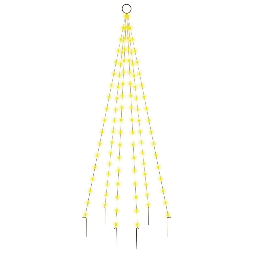 Vidaxl Flagpole Christmas Tree 108 LEDS Warm White 180 cm