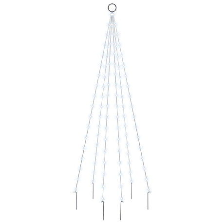 Vidaxl vlaggenmast kerstboom 108 led's koudwit 180 cm