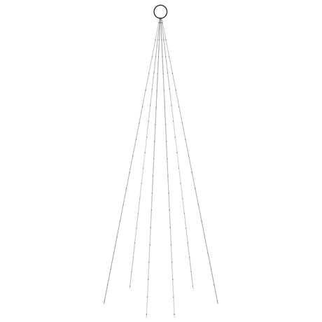 Vidaxl vlaggenmast kerstboom 108 led's koudwit 180 cm