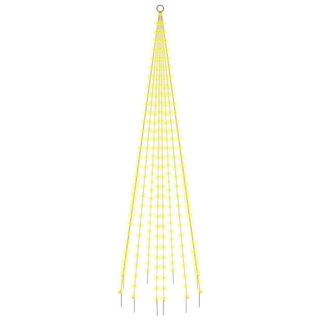 Vidaxl vlaggenmast kerstboom 310 led's warmwit 300 cm