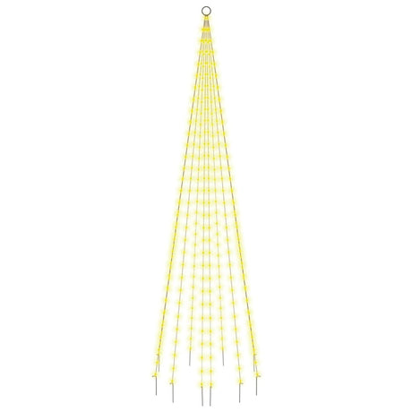 Vidaxl vlaggenmast kerstboom 310 led's warmwit 300 cm