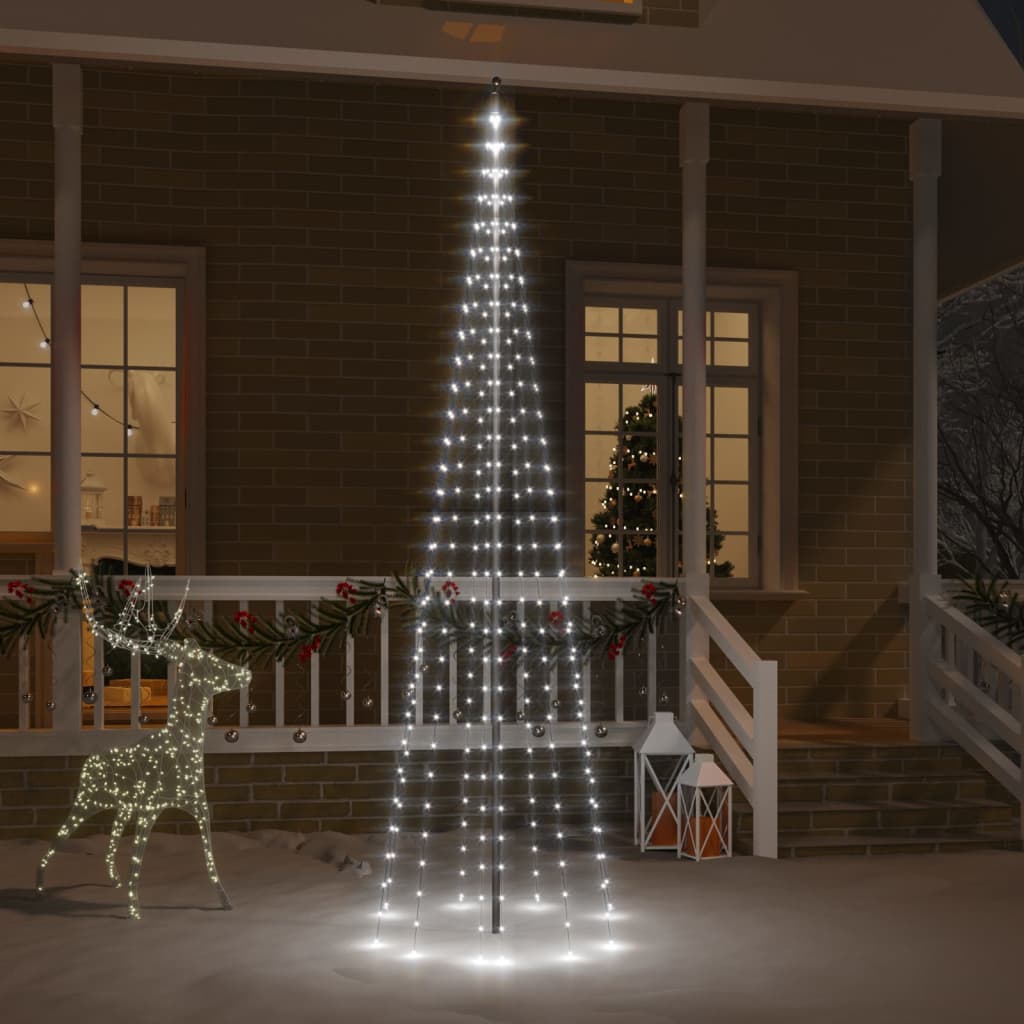 Vidaxl Foogpole Christmas Tree 310 LED diody studené bílé 300 cm