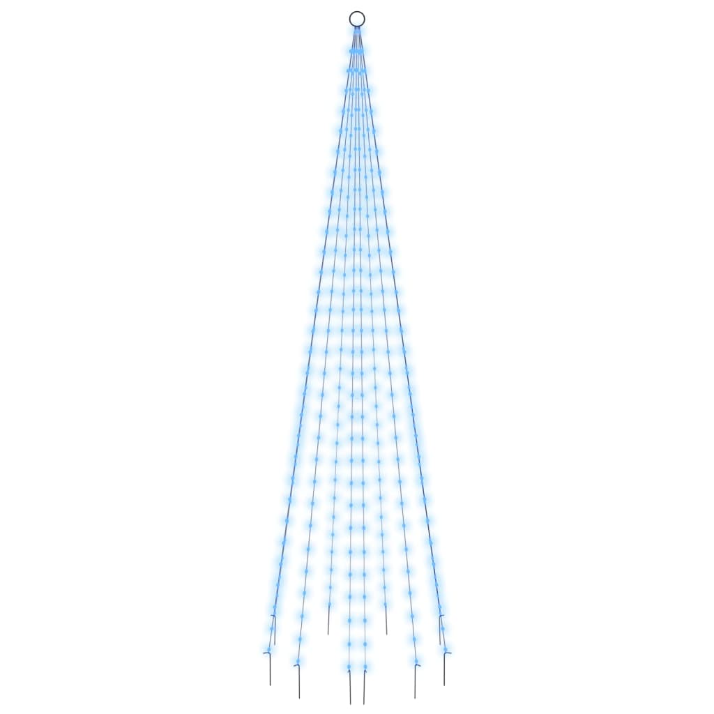 Vidaxl Flagpole Christmas Tree 310 LEDS Blue 300 cm