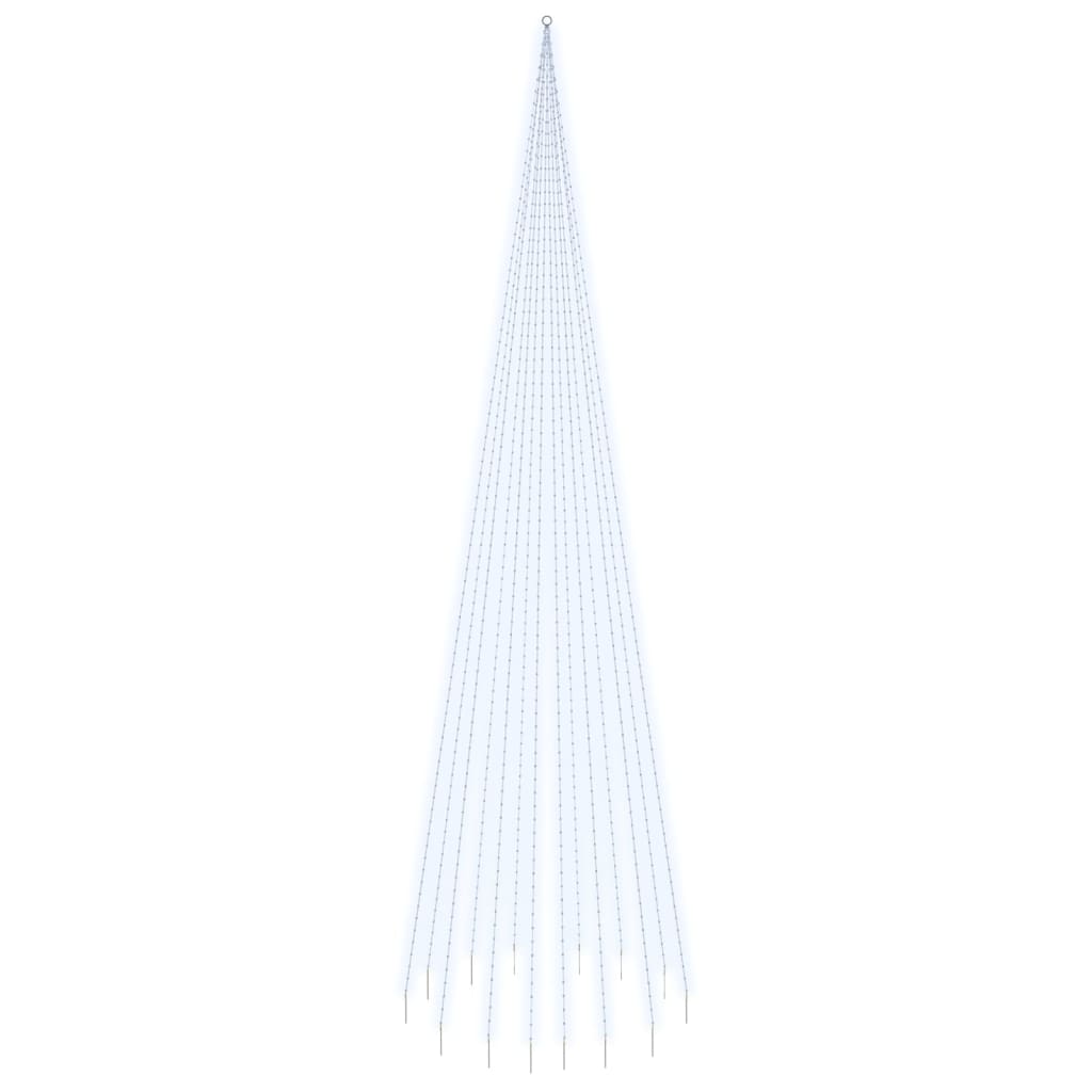 Vidaxl Flagpole Christmas Tree 1134 LED diody studené bílé 800 cm