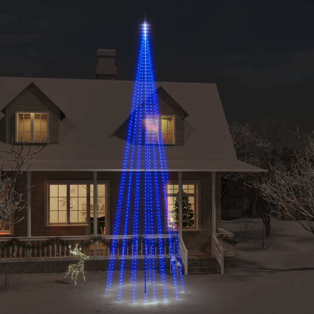 Vidaxl Flagpole Christmas Tree 1134 LED Blu 800 cm