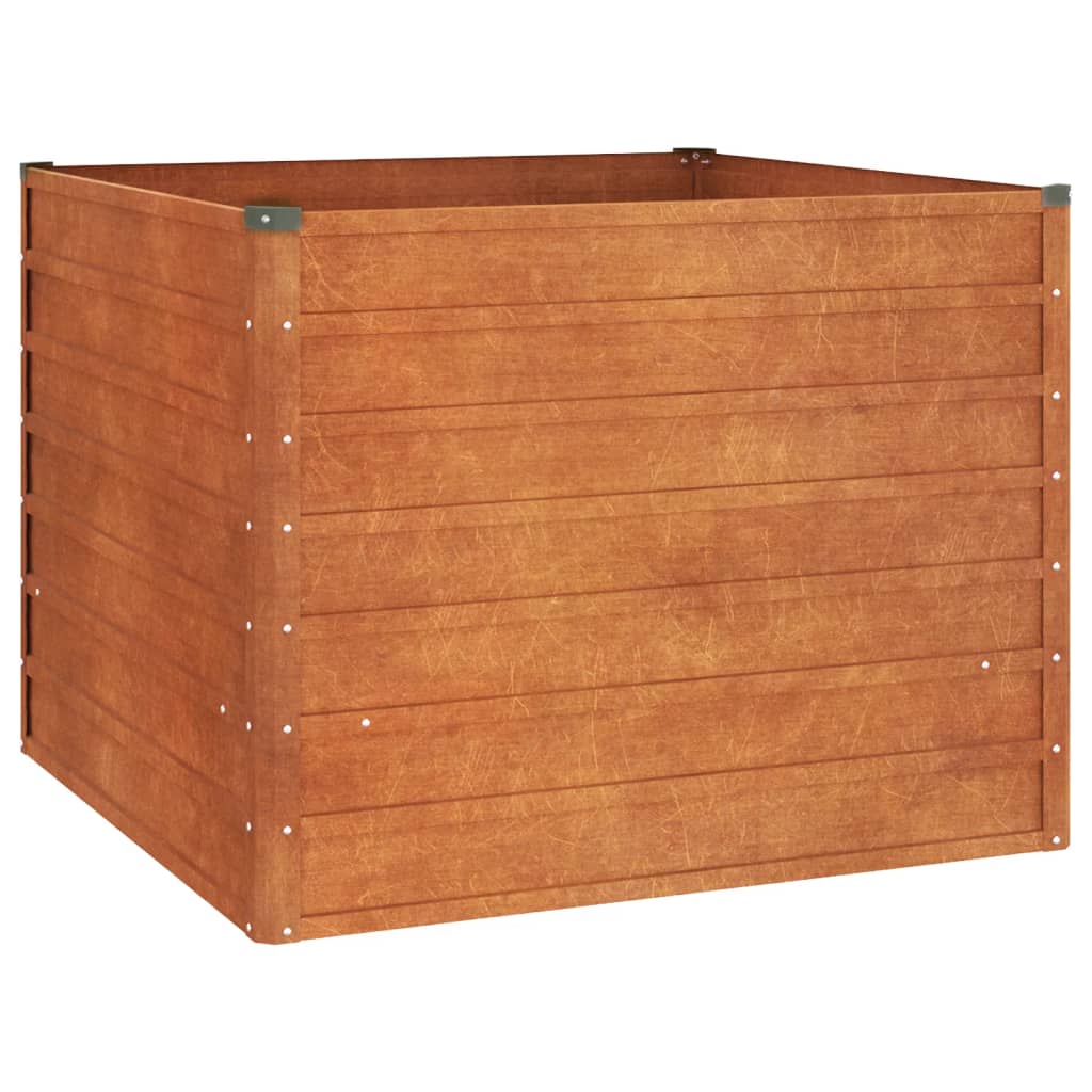 Vidaxl Planter je dvignil 100x100x77 cm Corten Steel zarjavelo