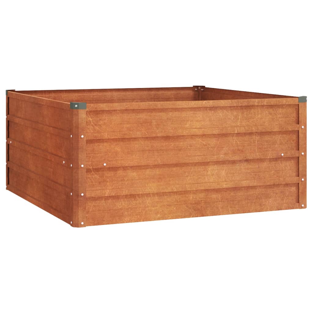 Vidaxl Planter je dvignil 100x100x45 cm Corten Steel Rusty