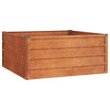 Vidaxl Planter je dvignil 100x100x45 cm Corten Steel Rusty