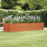 Vidaxl Planter je dvignil 240x80x45 cm Corten Steel Rusty