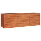 Vidaxl Planter je dvignil 240x80x77 cm Corten Steel Rusty