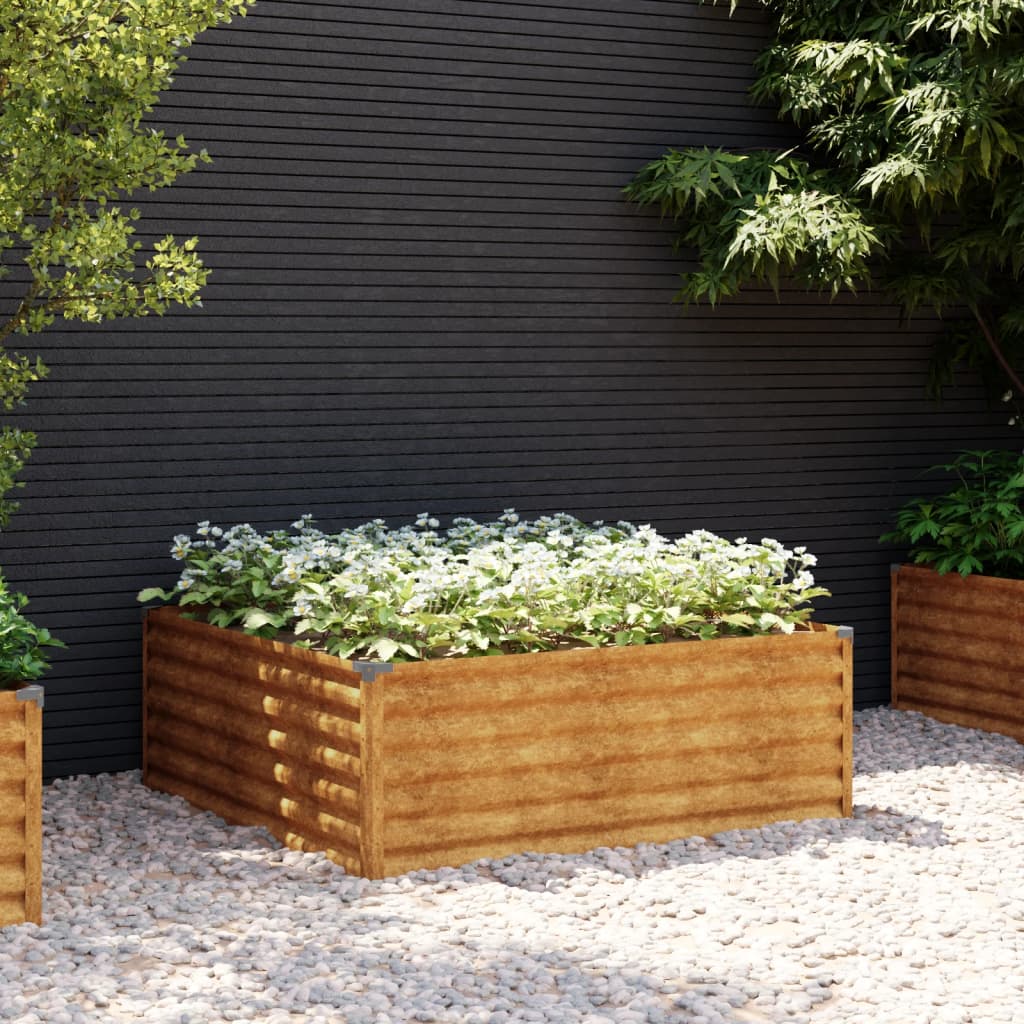 Vidaxl Planter je dvignil 100x100x36 cm Cortenstaal