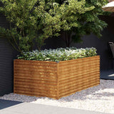 Vidaxl plantenbak verhoogd 196x100x69 cm cortenstaal