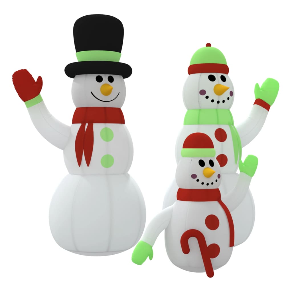 Vidaxl Snowman napihljiv z LED 360 cm