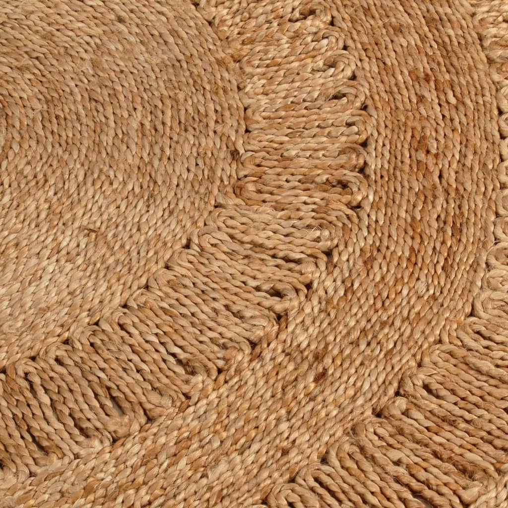 Vidaxl preproga okoli 120 cm pletene jute