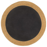 Vidaxl rug round braided 150 cm jute and cotton black natural