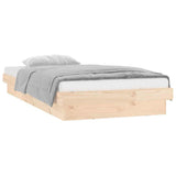 Vidaxl bedframe led massief hout 90x200 cm