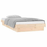 Vidaxl bedframe led massief hout 100x200 cm