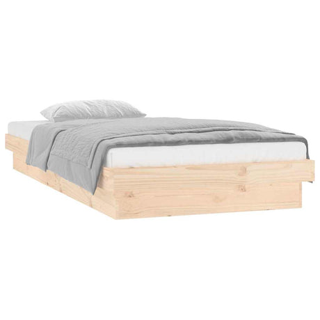 Vidaxl bedframe led massief hout 75x190 cm