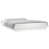 Vidaxl bedframe led massief hout wit 120x190 cm