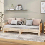 Vidaxl slaapbank uitschuifbaar massief grenenhout 2x(90x190) cm