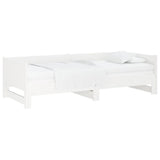 Vidaxl slaapbank uitschuifbaar massief grenenhout wit 2x(90x190) cm