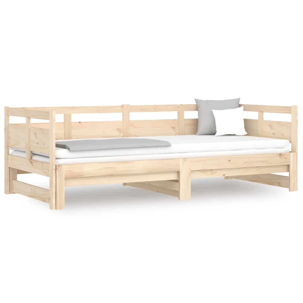 Vidaxl slaapbank uitschuifbaar massief grenenhout 2x(90x190) cm