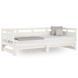 Vidaxl slaapbank uitschuifbaar massief grenenhout wit 2x(90x190) cm