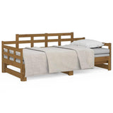 Vidaxl slaapbank uitschuifbaar grenenhout honingbruin 2x(90x190) cm