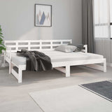 Vidaxl slaapbank uitschuifbaar massief grenenhout wit 2x(80x200) cm