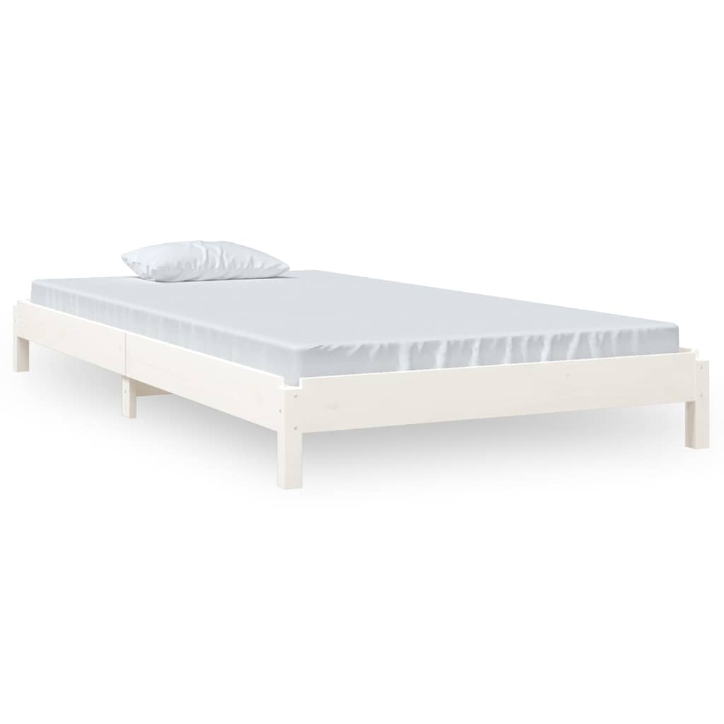 Vidaxl bed stapelbaar 100x200 cm massief grenenhout wit