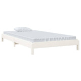 Vidaxl bed stapelbaar 100x200 cm massief grenenhout wit