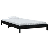 Vidaxl bed stapelbaar 90x200 cm massief grenenhout zwart