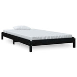 Vidaxl bed stapelbaar 80x200 cm massief grenenhout zwart