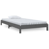 Vidaxl bed stapelbaar 75x190 cm massief grenenhout grijs