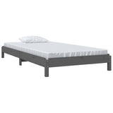 Vidaxl bed stapelbaar 75x190 cm massief grenenhout grijs