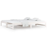 Vidaxl slaapbank uitschuifbaar 2x(80x200) cm massief grenenhout wit