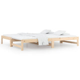 Vidaxl slaapbank uitschuifbaar massief grenenhout 2x(90x190) cm
