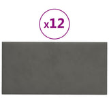 Paneles de pared Vidaxl 12 st 2.16 m² 60x30 cm Velvet Grey Dark Gray