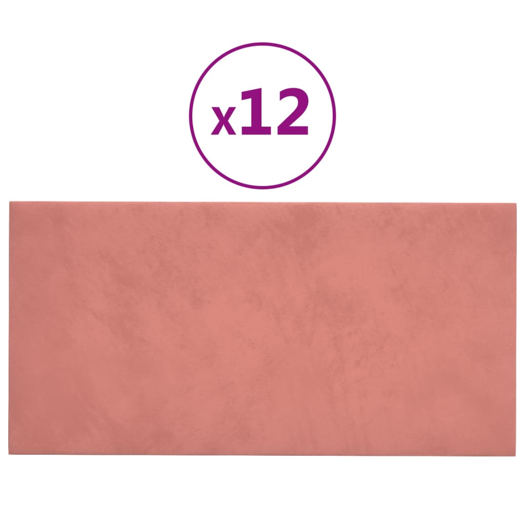 Vidaxl Wandpannelen 12 St.16 m² 60330 cm Velvet rosa