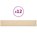 VIDAXL -Wandplatten 12 Stk 1,62 m² 90 x 15 cm Stoffcreme -Colored