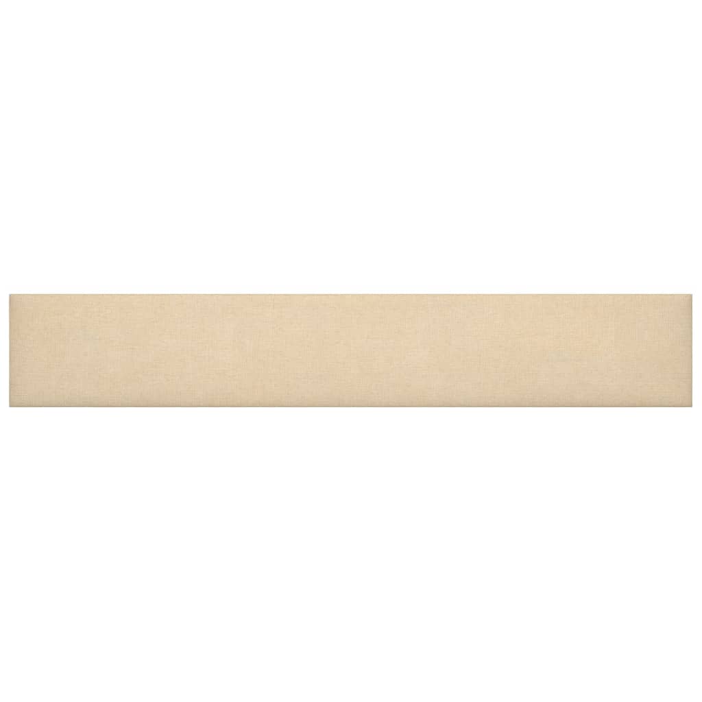 Paneles de pared Vidaxl 12 PC 1.62 m² 90x15 cm de crema de tela