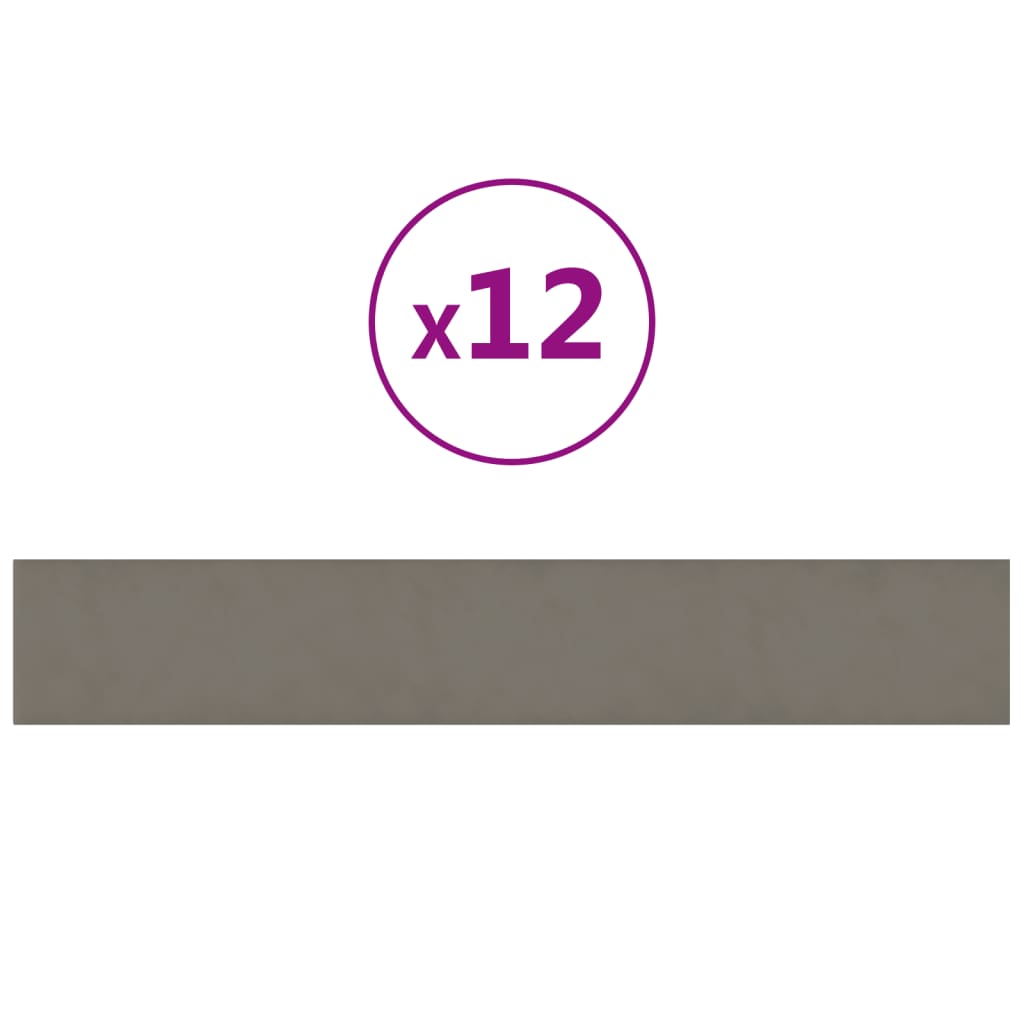 Vidaxl Wall panels 12 st 1.62 m² 90x15 cm velvet light gray