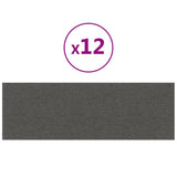 Paneles de pared Vidaxl 12 st 3.24 m² 90x30 cm de tela oscura gris