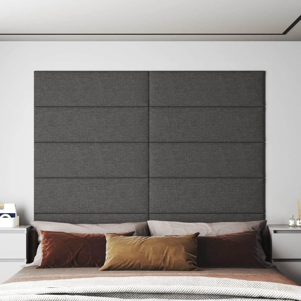 Vidaxl Wall Panels 12 St 3,24 m² 90x30 cm stoff mørk grå