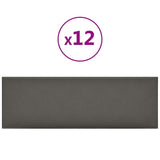 Vidaxl wandpanelen 12 st 3,24 m² 90x30 cm kunstleer grijs