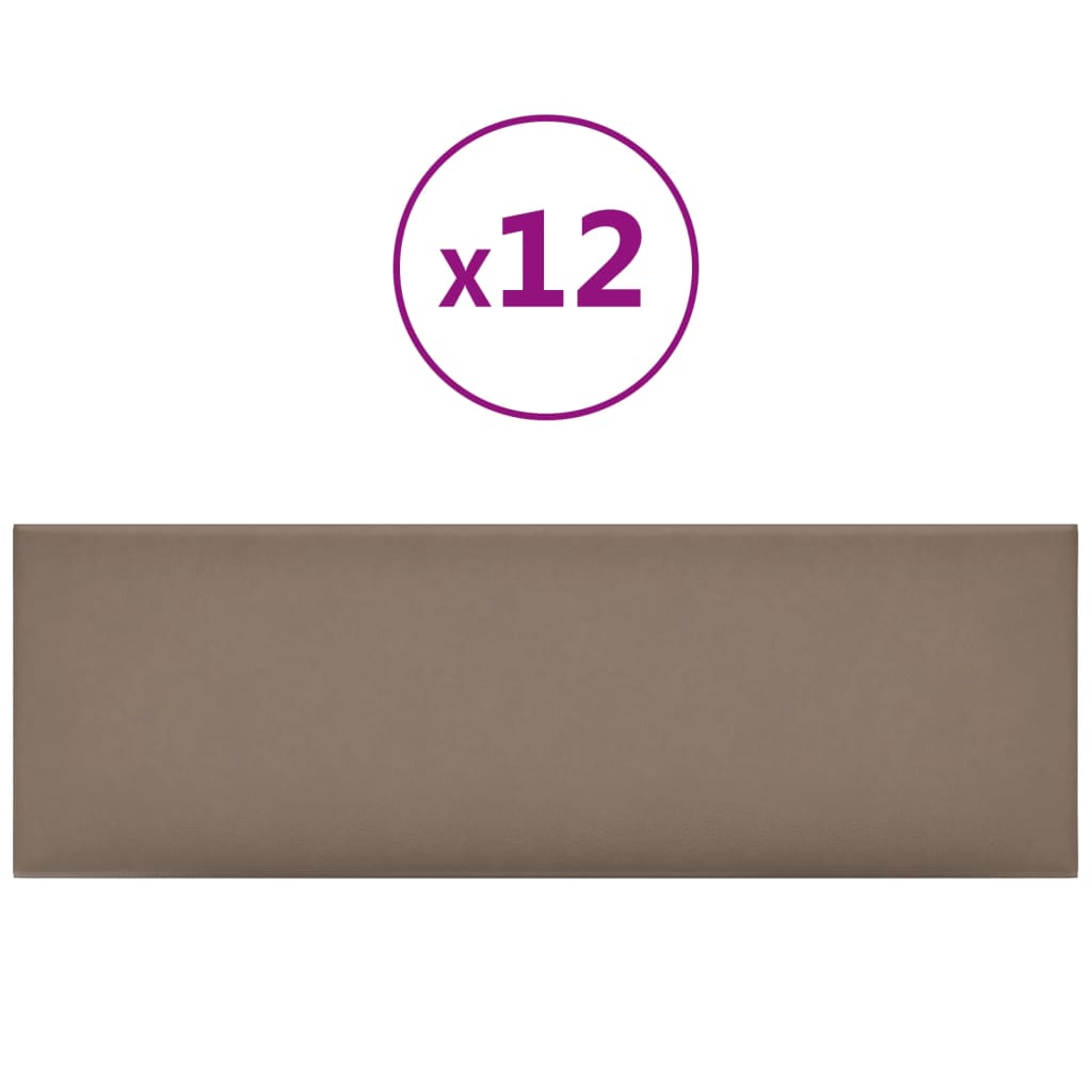 Vidaxl stenske plošče 12 pcs 3,24 m² 90x30 cm Art Leather Capcuccinocolid