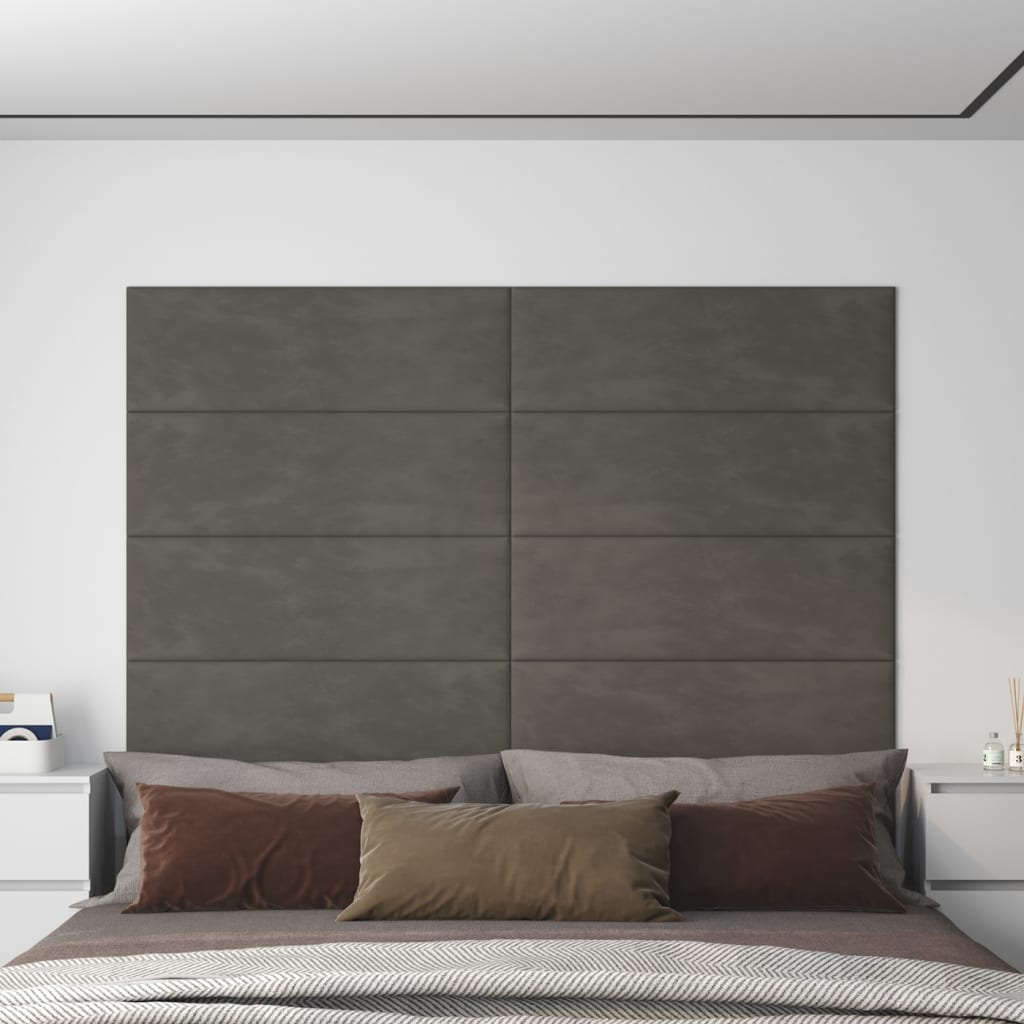 Nástěnné panely Vidaxl 12 ST 3,24 m² 90x30 cm Velvet Dark Grey