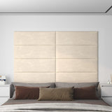 Paneles de pared Vidaxl 12 st 3.24 m² 90x30 cm de crema de terciopelo