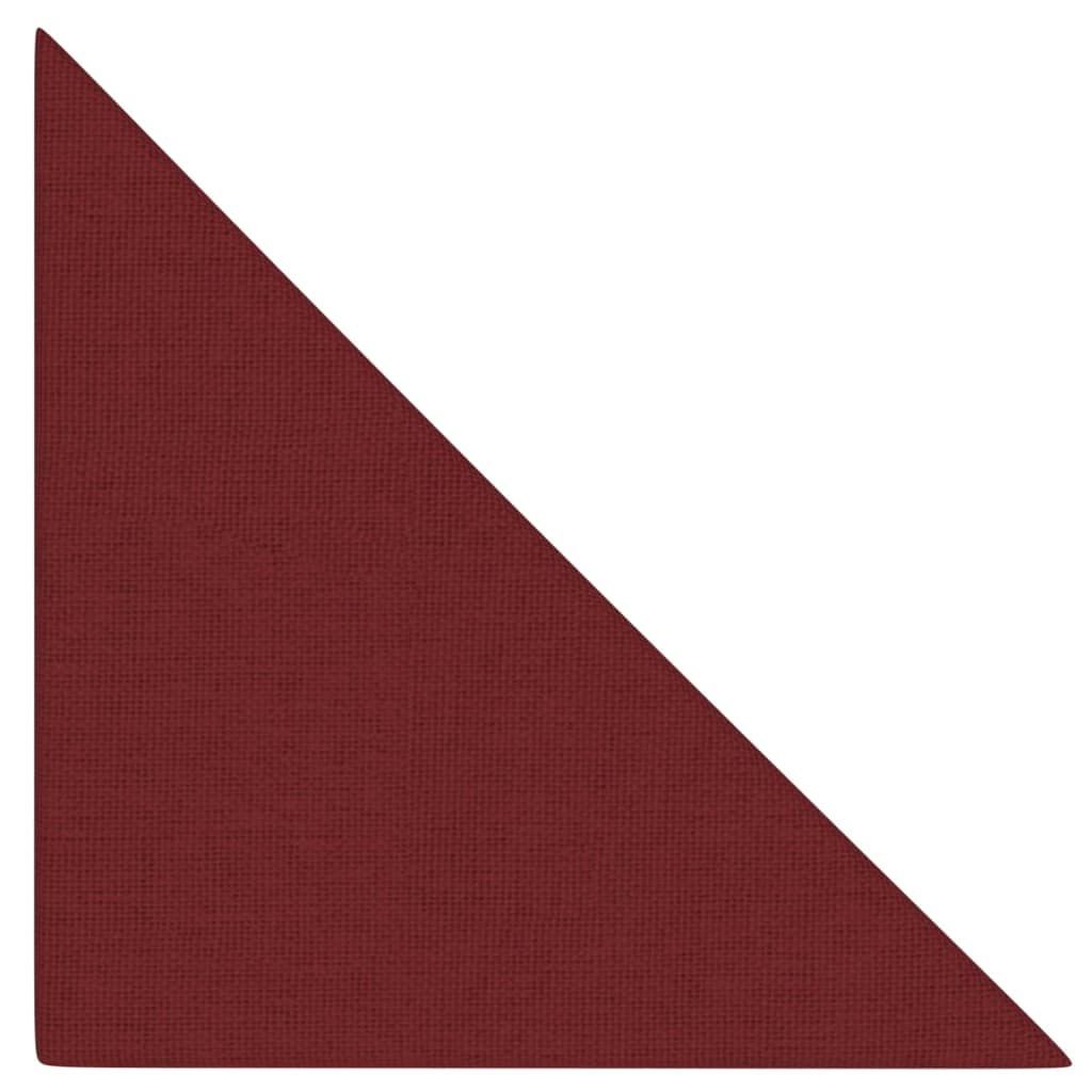 Vidaxl Wandpaneele 12 Stcs 0,54 m² 30 x 30 cm Stoffwein rot