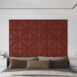 Vidaxl wandpanelen 12 st 0,54 m² 30x30 cm kunstleer wijnrood